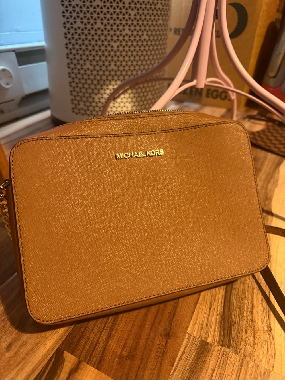 Michael Kors Brown Saffiano Crossbody Bag
